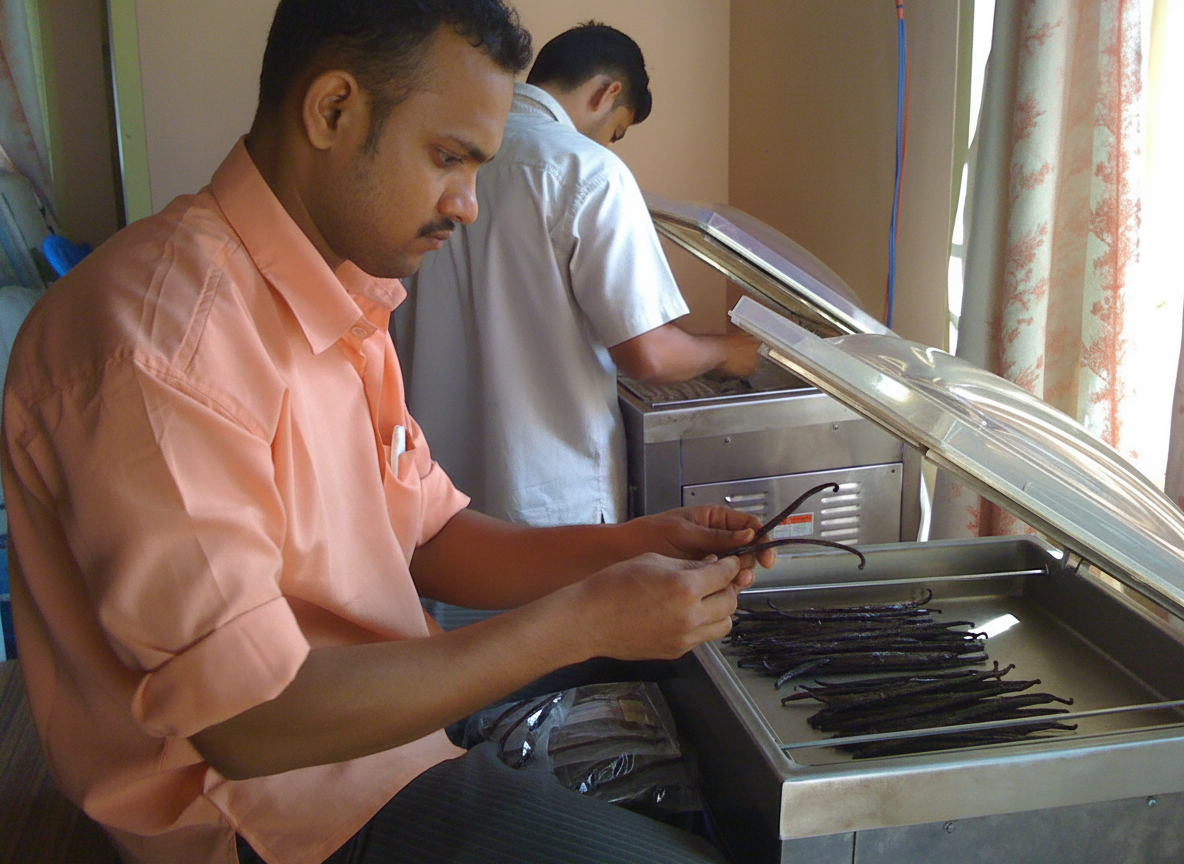 Vanilla bean processing and sorting