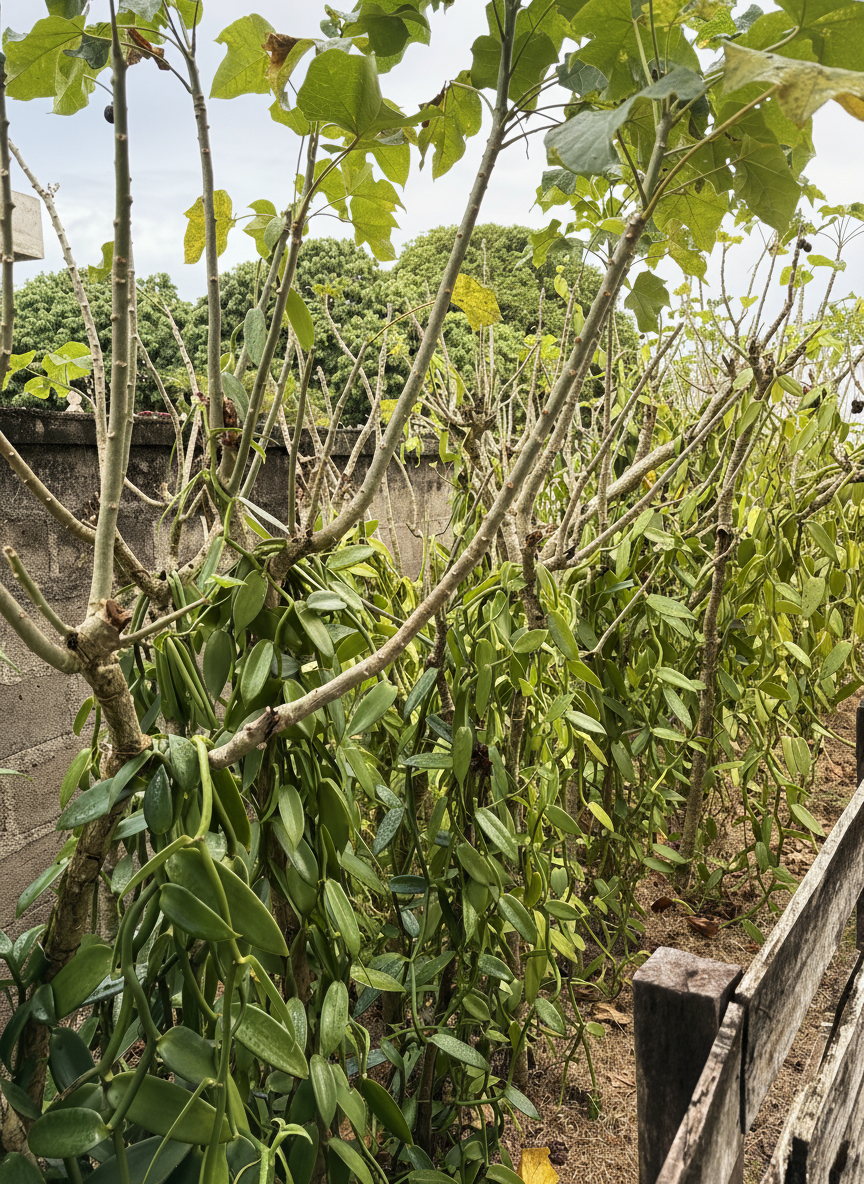 Organic Valley vanilla nursery with young plants
